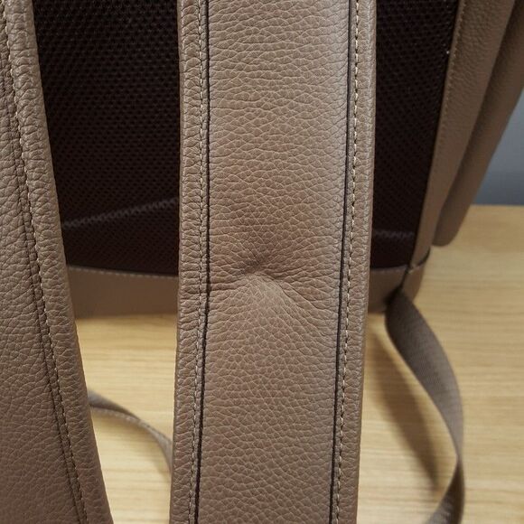 COACH Mens Hitch Backpack Pebbled Leather Suede Lining in Dark Stone - Picture 5 of 13